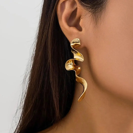 Statement Spiral Drop Earrings