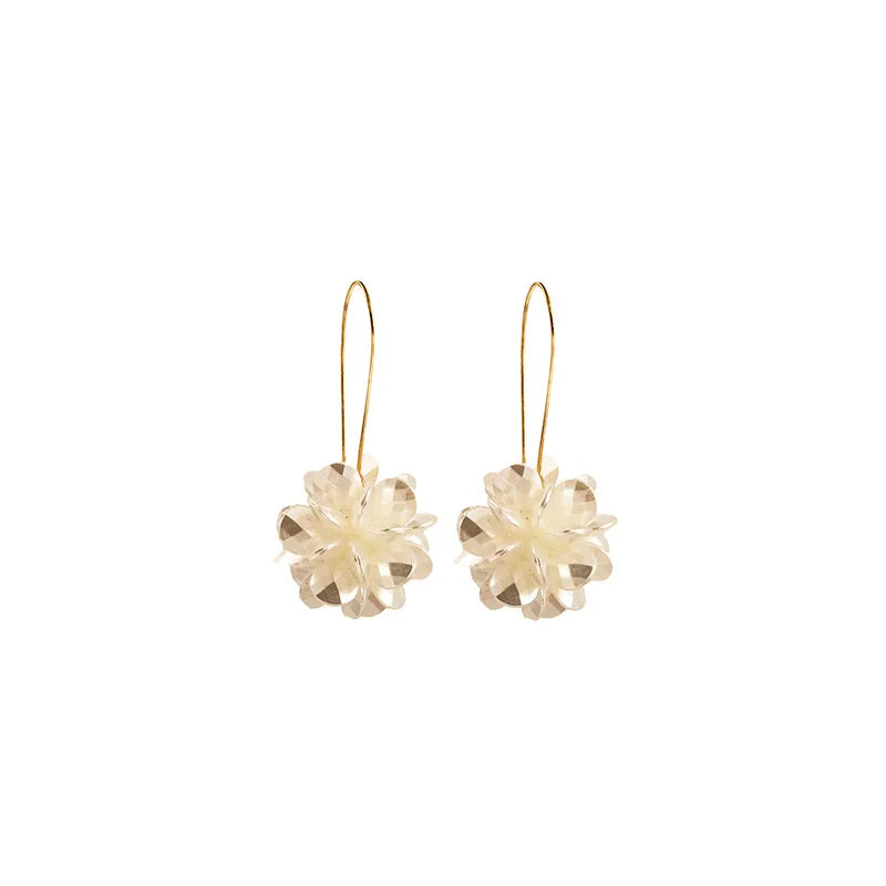 Flower Long Ball Earrings