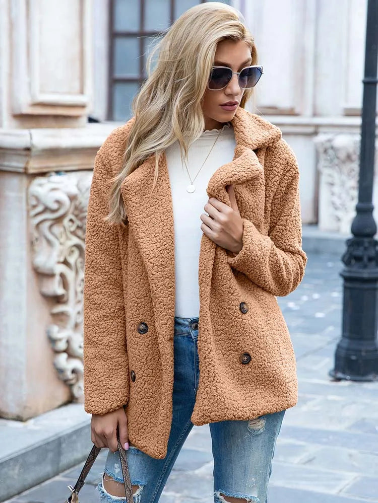 Women's oversized teddy coat