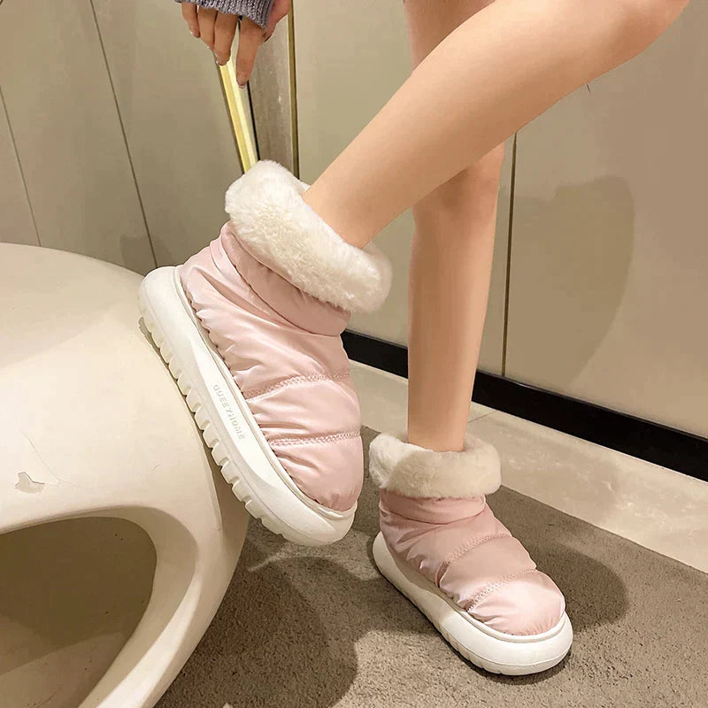 Women's winter waterproof fleece cotton shoes