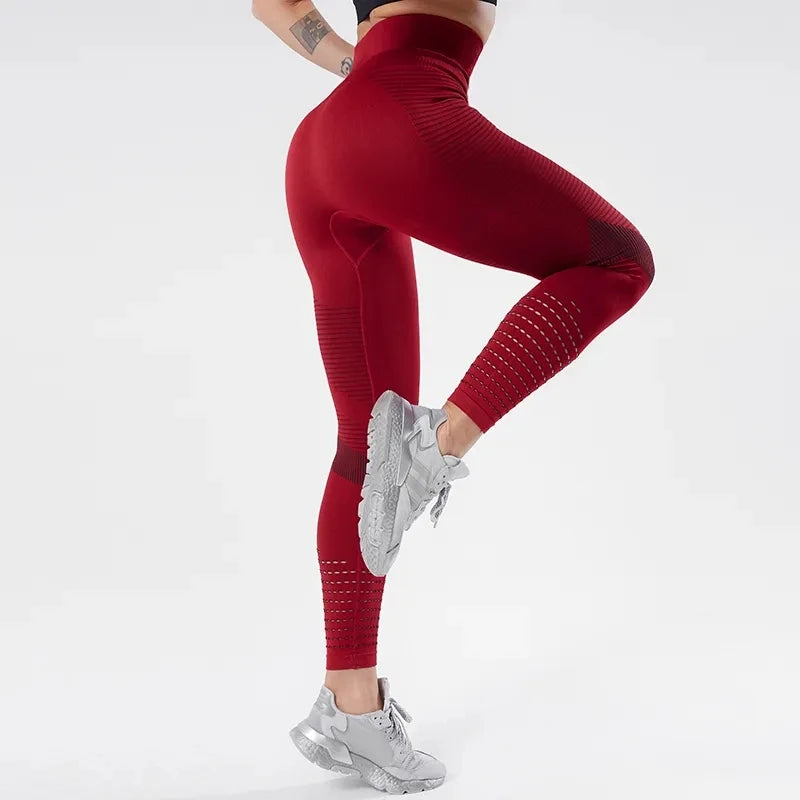 Women's high waist hollow yoga pants