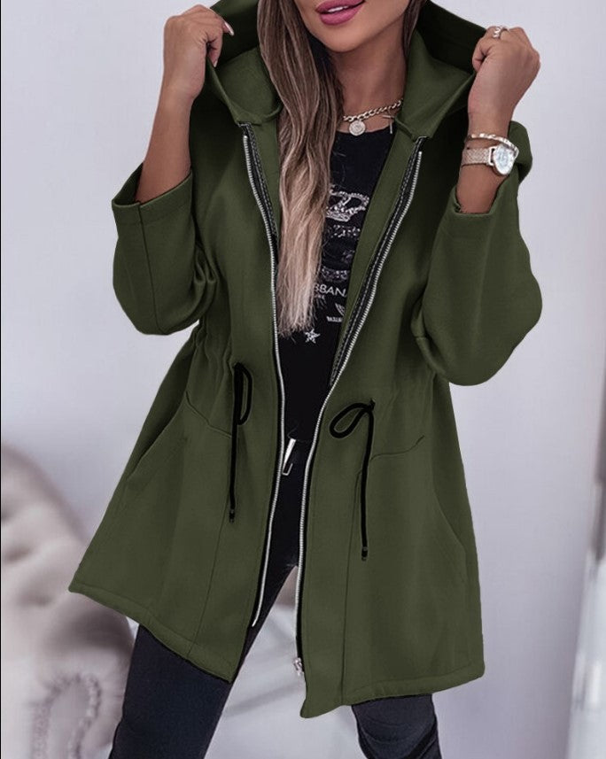 Women's waterproof hooded hiking raincoat