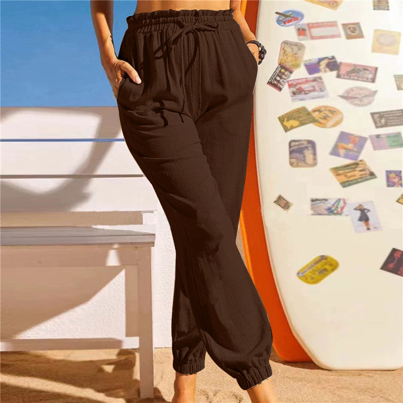 Women’s Jogger Pants - Elastic Waistband - Drawstring - Relaxed Fit - Breathable