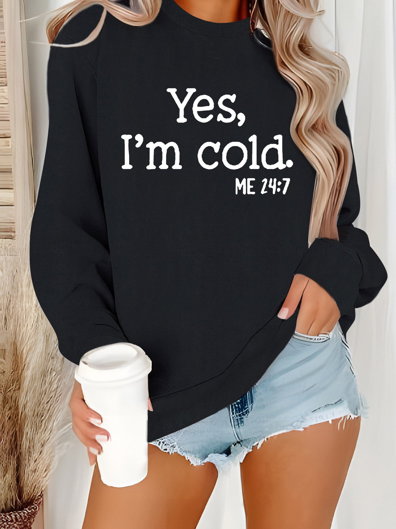 Women's casual printed loose sweatshirt