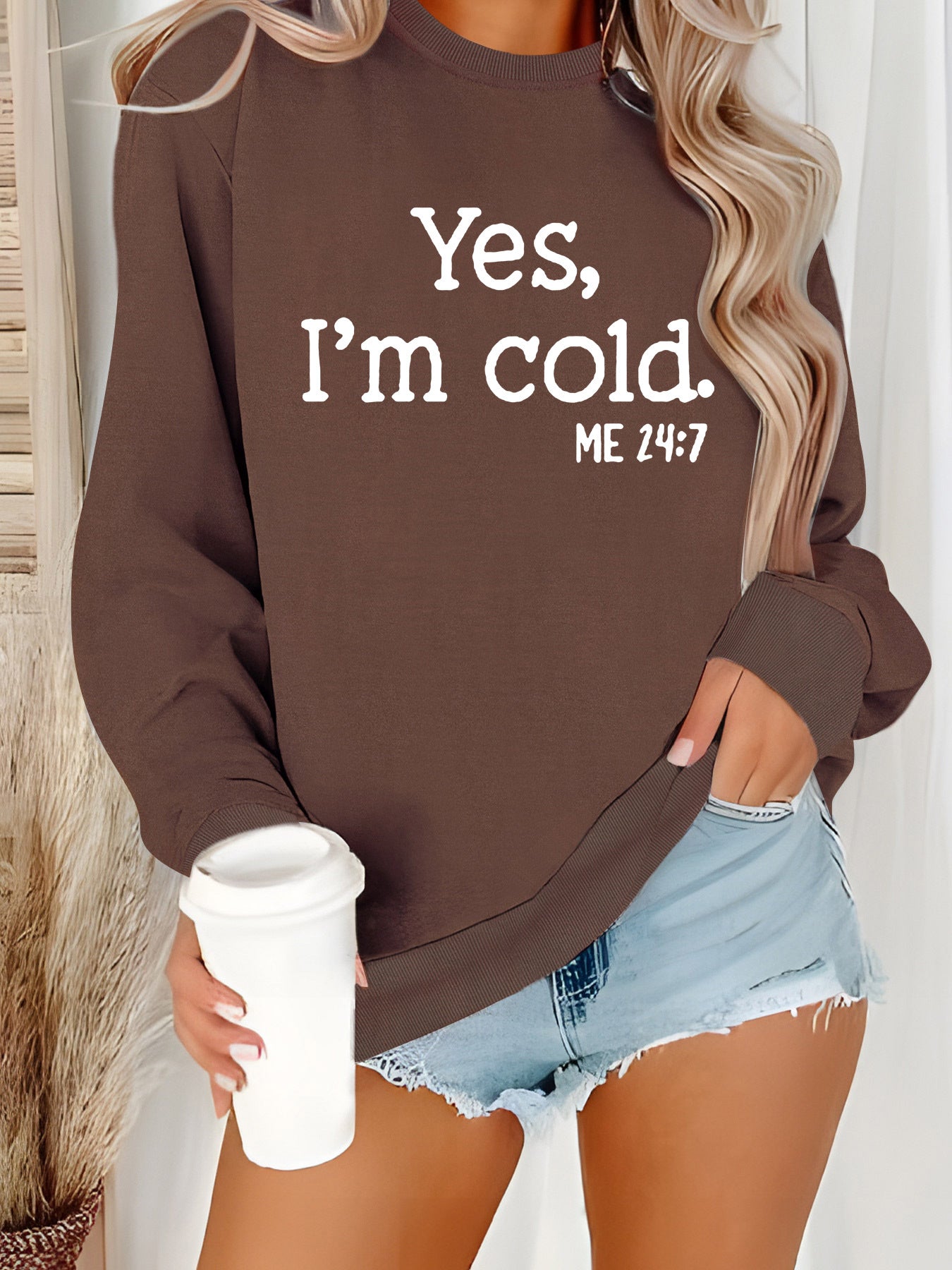 Women's casual printed loose sweatshirt