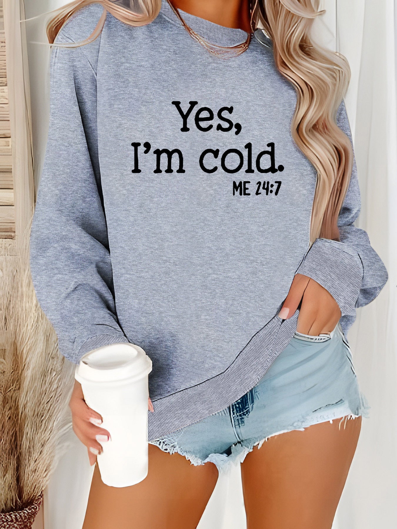 Women's casual printed loose sweatshirt