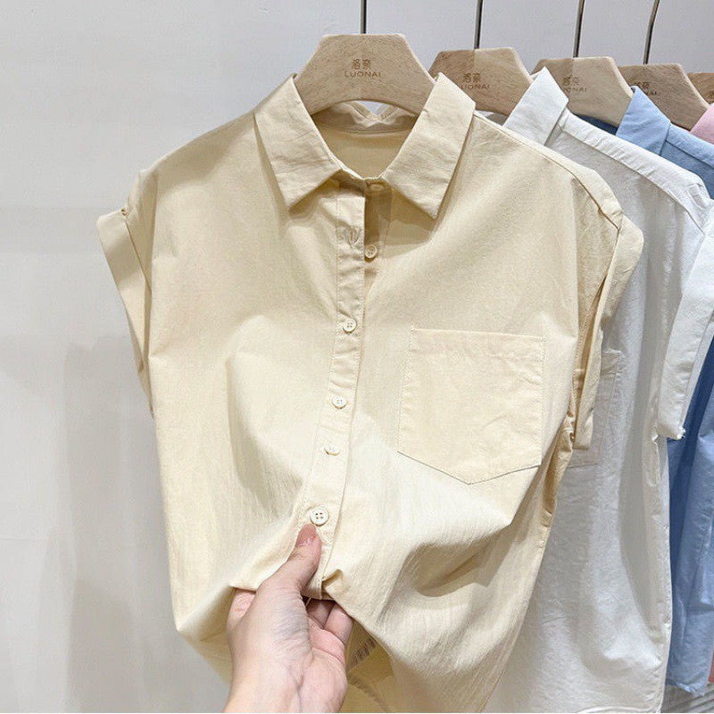 Women's Button-Up Shirt - Short Sleeve - Classic Collar - Lightweight Breathable