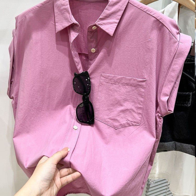 Women's Button-Up Shirt - Short Sleeve - Classic Collar - Lightweight Breathable