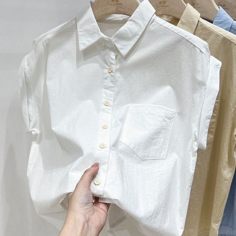 Women's Button-Up Shirt - Short Sleeve - Classic Collar - Lightweight Breathable