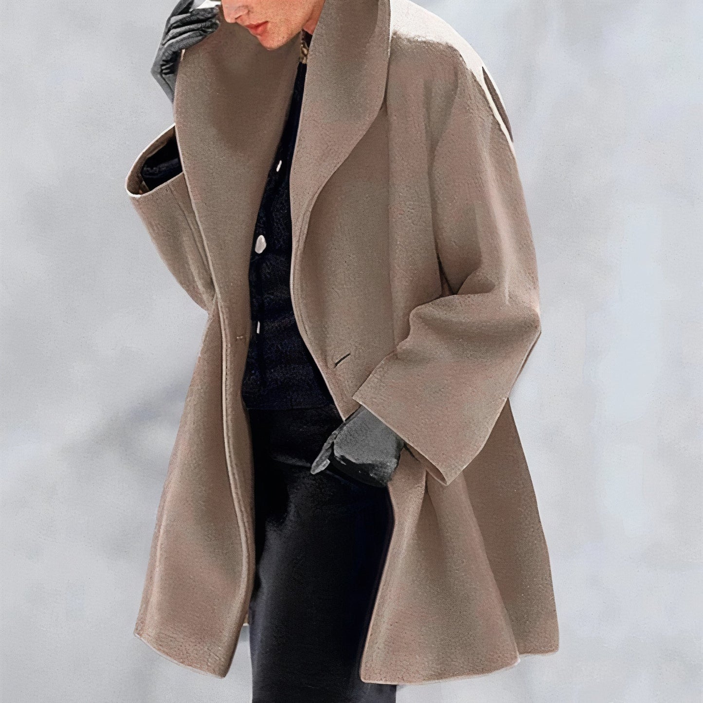 Women's warm hooded midi winter jacket