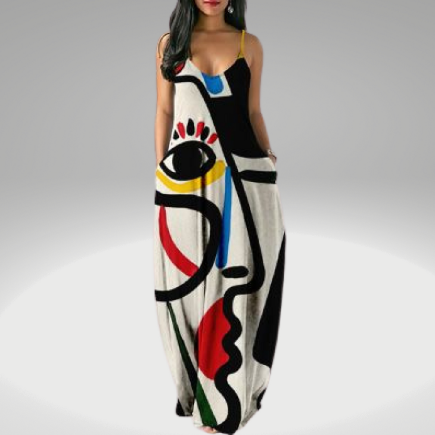 Long Summer Maxi Dress with Straps for Women