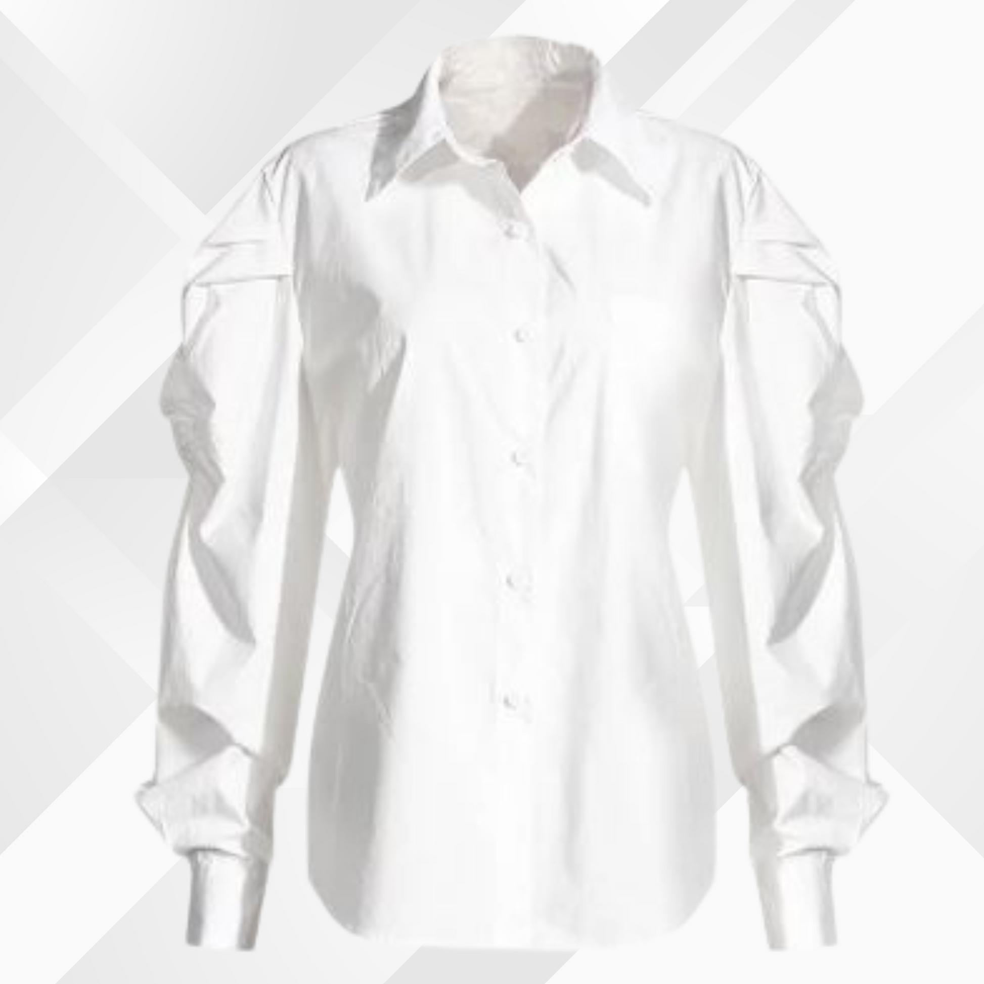 Tailored Puff Sleeve Button-Down Denim Vest