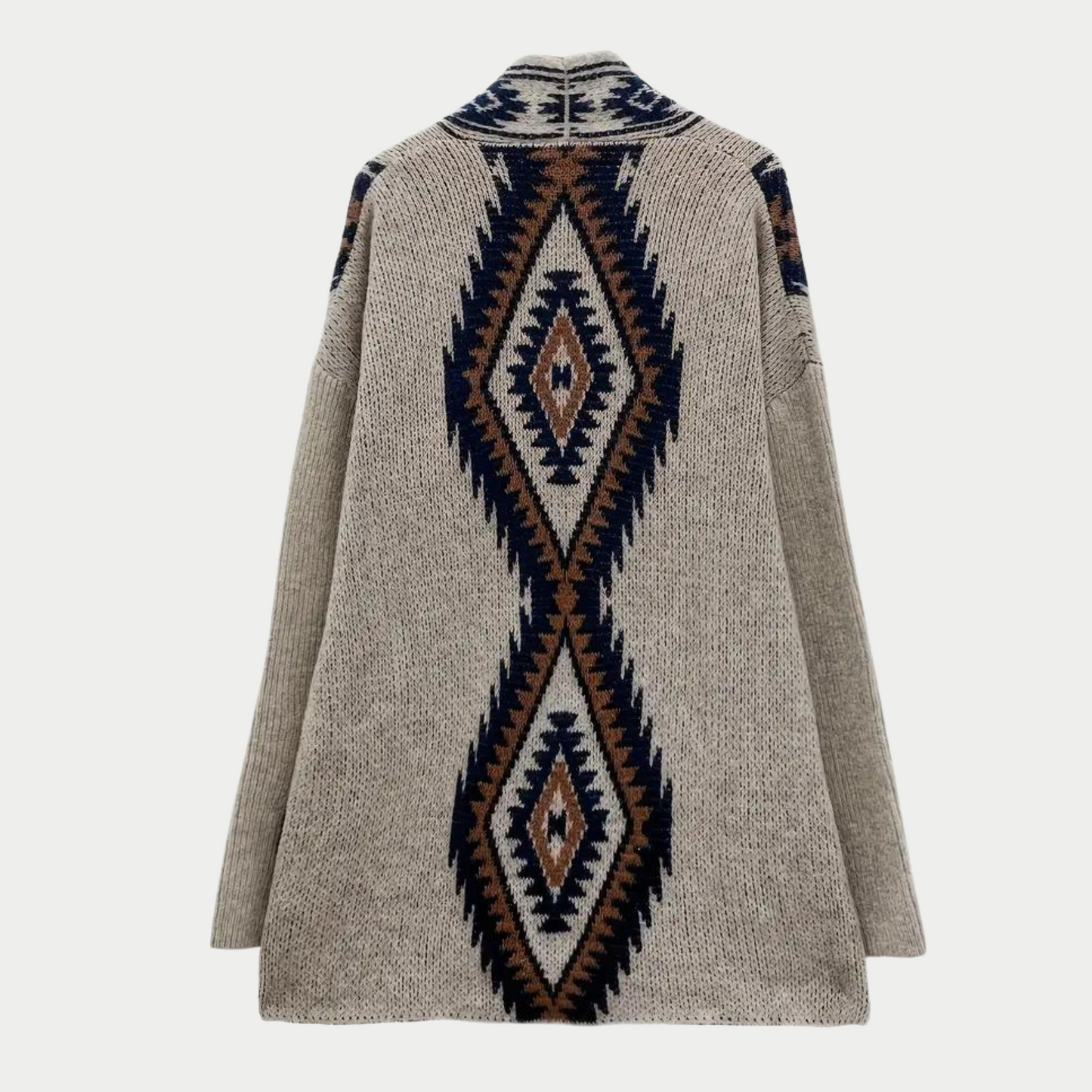 Tribal knitted cardigan cape sweater for women