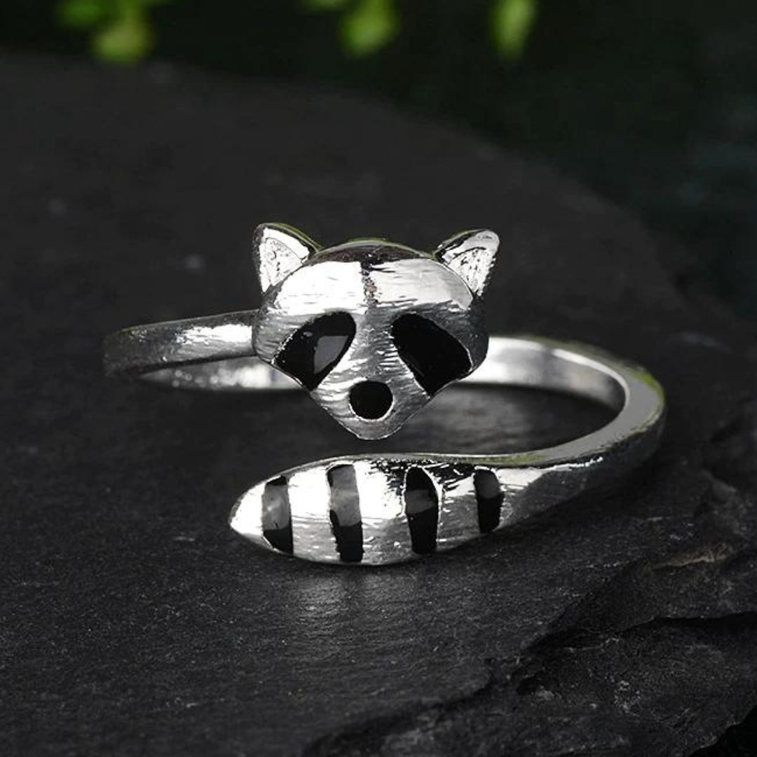 Adjustable Metal Raccoon Design Ring