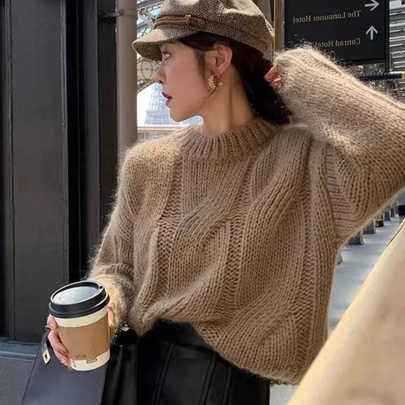 Simple casual long sleeve sweater for women