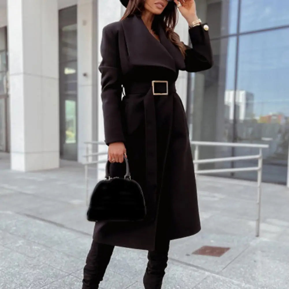 Women's thick tight wais winter overcoat