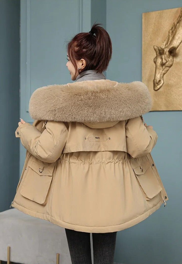 Trixie - women's clothing large fur collar jacket