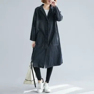 Women's denim trenchcoat