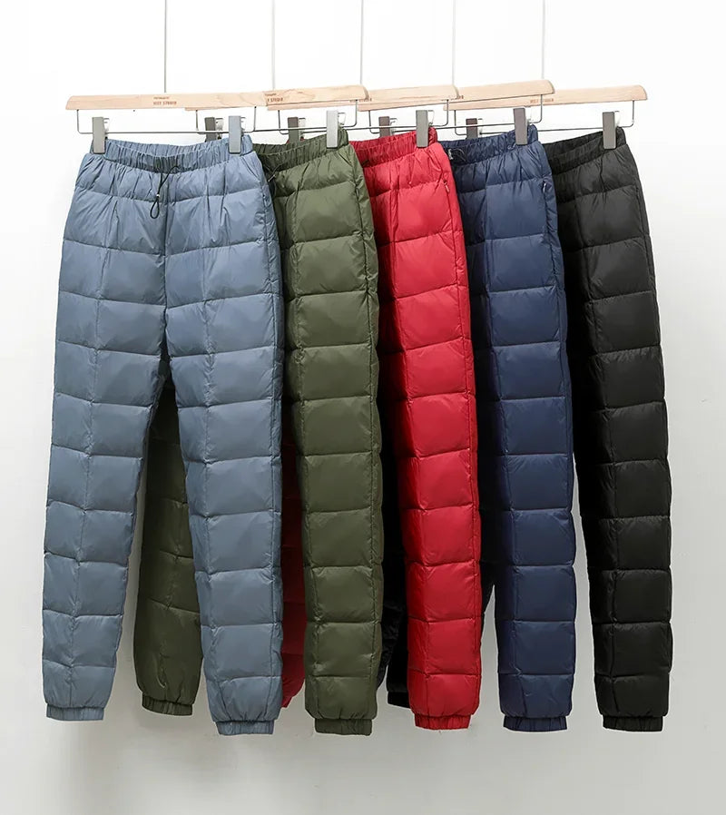 Women's winter high waist puffer straight pants
