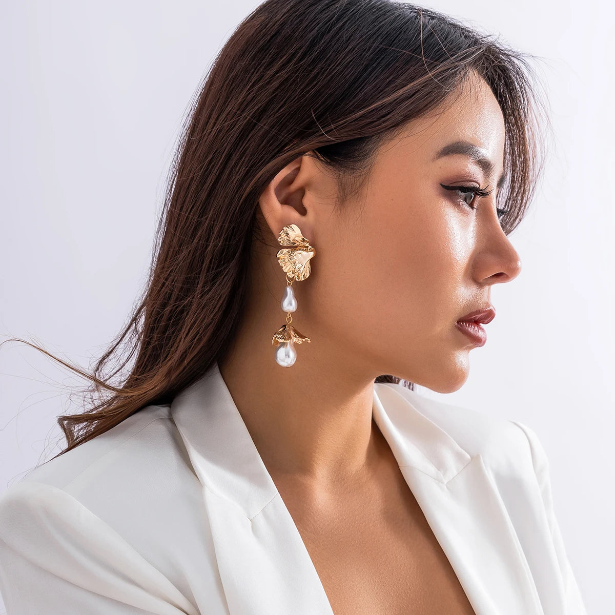 Elegant Petal Drop Flower Earrings