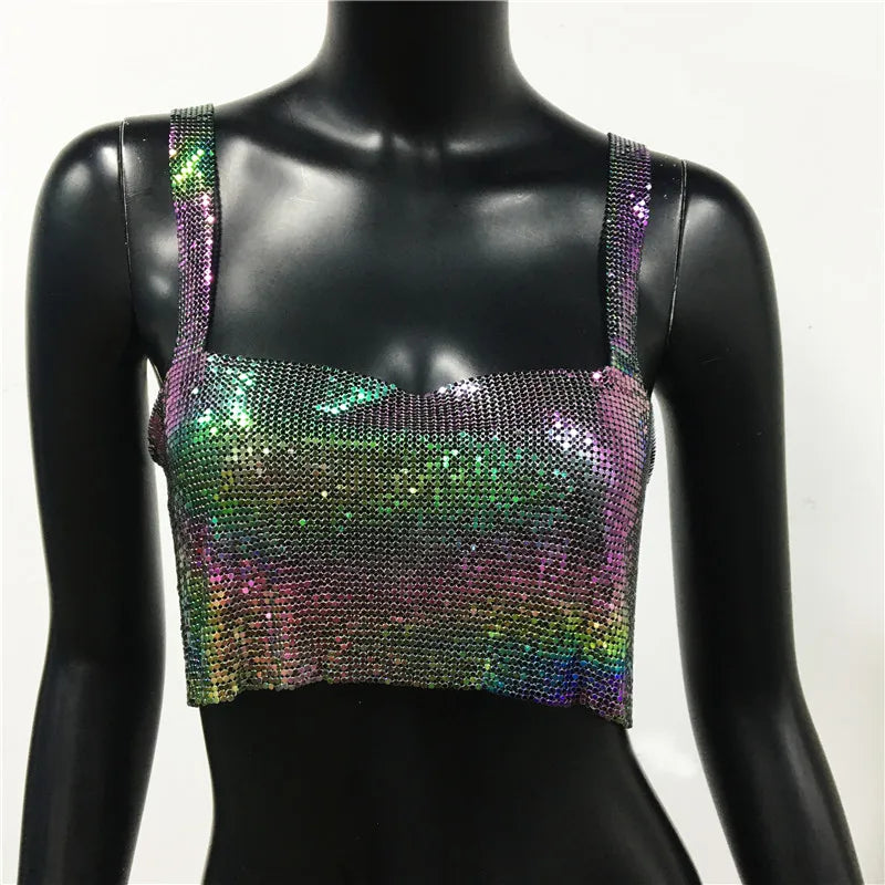 Stylish see-through camisole cropped top for women