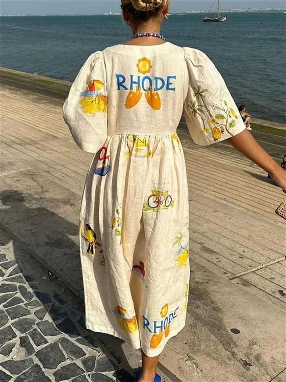 Loose Fit Lightweight Boho Midi Dress