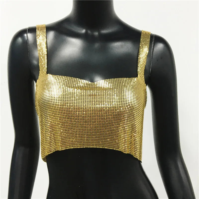 Stylish see-through camisole cropped top for women