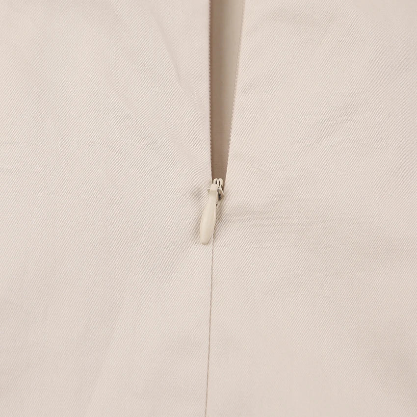 Puff Sleeve Cut-Out A-Line Midi Dress