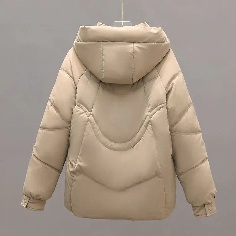 Women's winter long sleeve padded jacket with hood