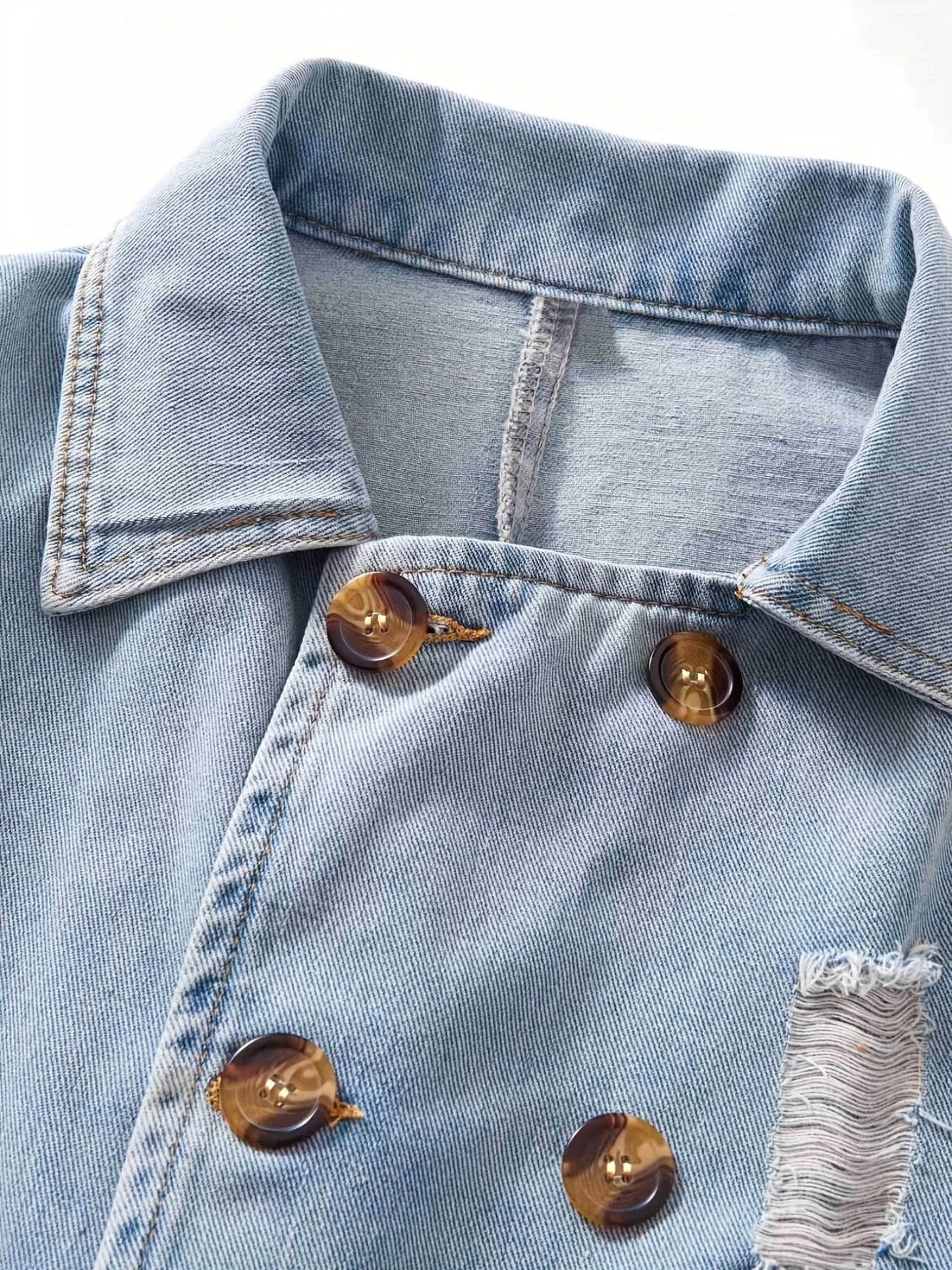 Women's retro denim windbreaker over knee jacket