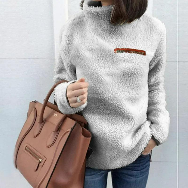 Super Soft High Collar Zip Top