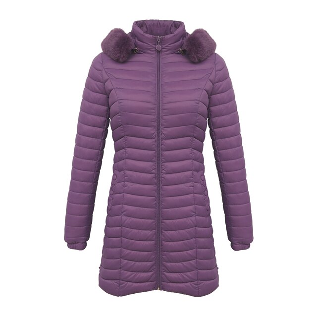 Lightweight Fur Hooded Parka Coat