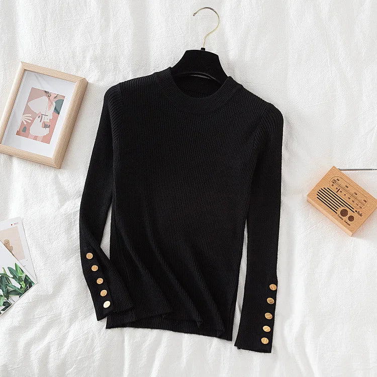 Women's knit turtleneck pullover autumn winter sweater