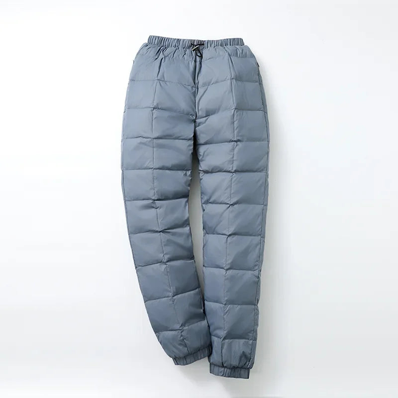 Women's winter high waist puffer straight pants