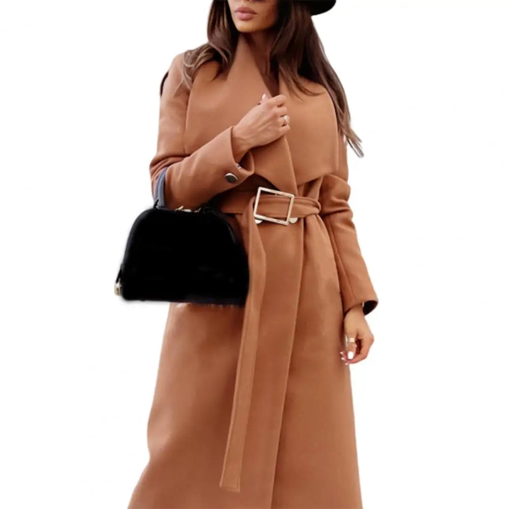 Women's thick tight wais winter overcoat