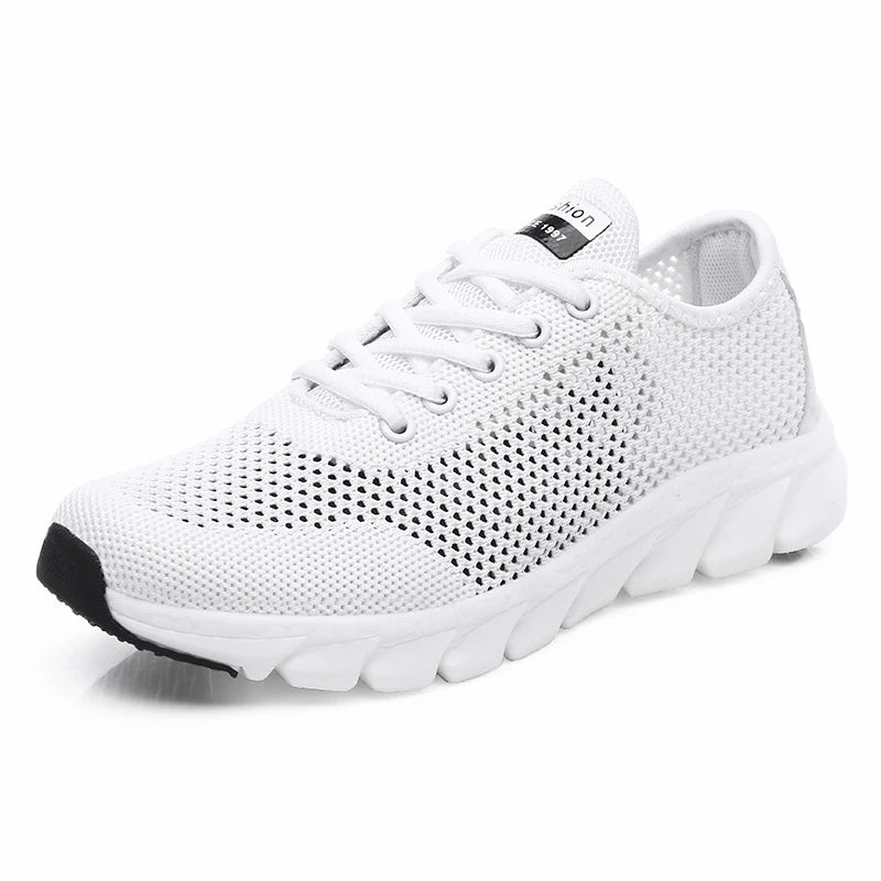 Hollowed-Out Woven Summer Running Shoes