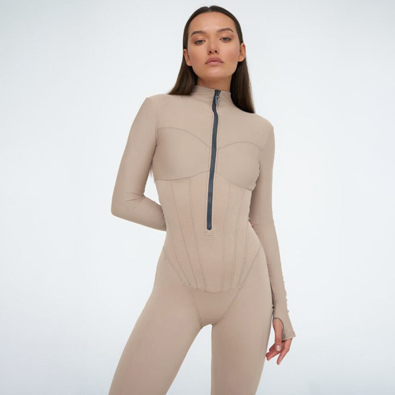 High Neckline Zip Catsuit