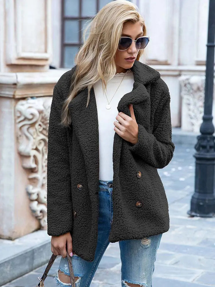 Women's oversized teddy coat