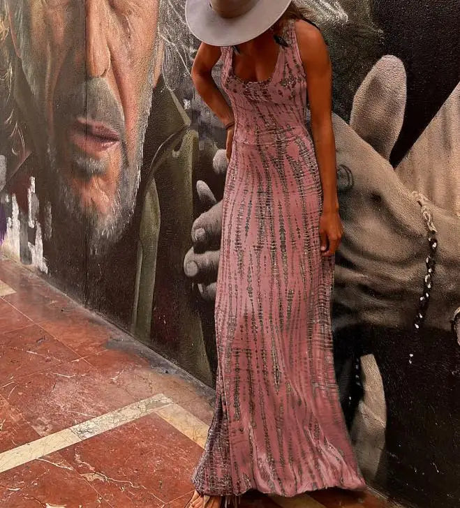 Sleeveless Bohemian Backless Dress for Women