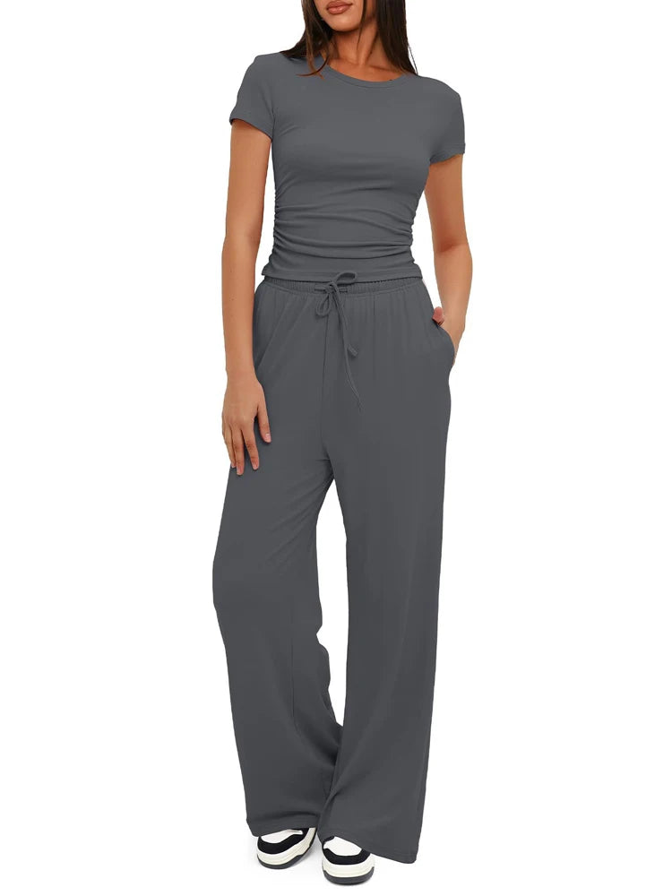 Women's casual tracksuit two pieces set