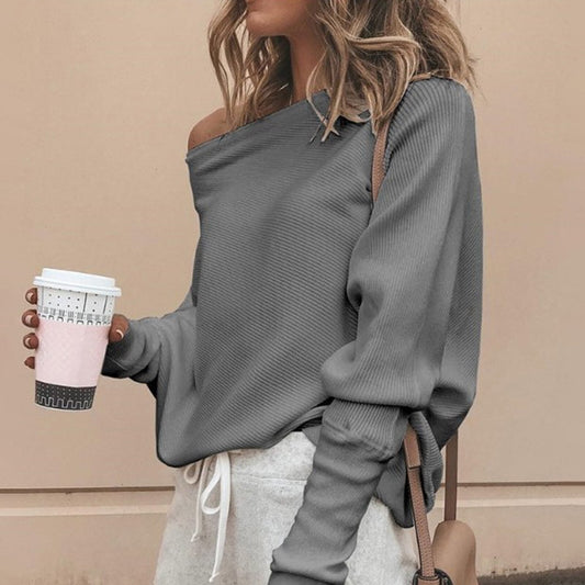 Elegant Boat Neck Raglan Sleeve Sweater