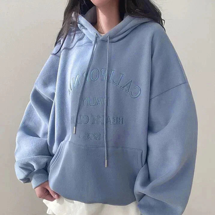 Women’s Oversized Hoodie – Cotton Blend – Relaxed Fit – Kangaroo Pocket – Drawstring Hood