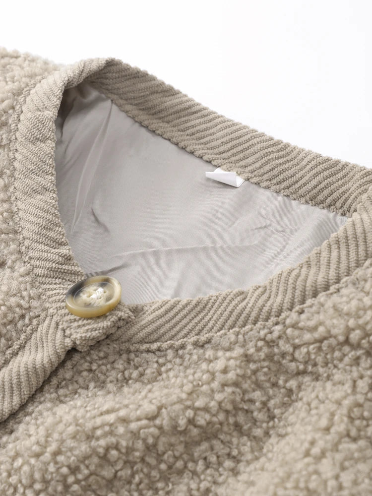 Women's large size lamb wool jacket