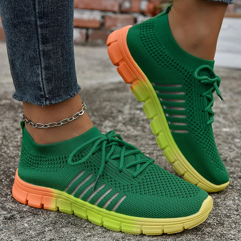 Breathable Knit Cushioned Athletic Sneakers
