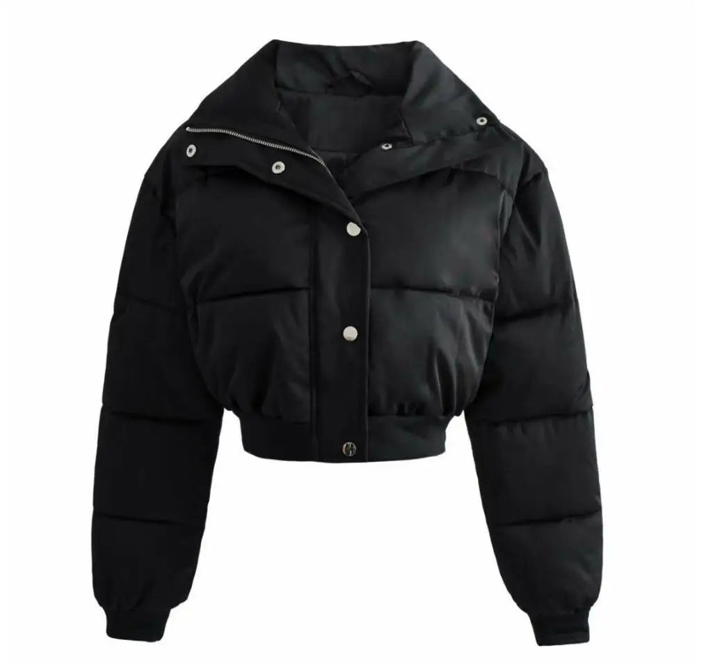 Women's casual warm winter short comfortable padded bomber jacket