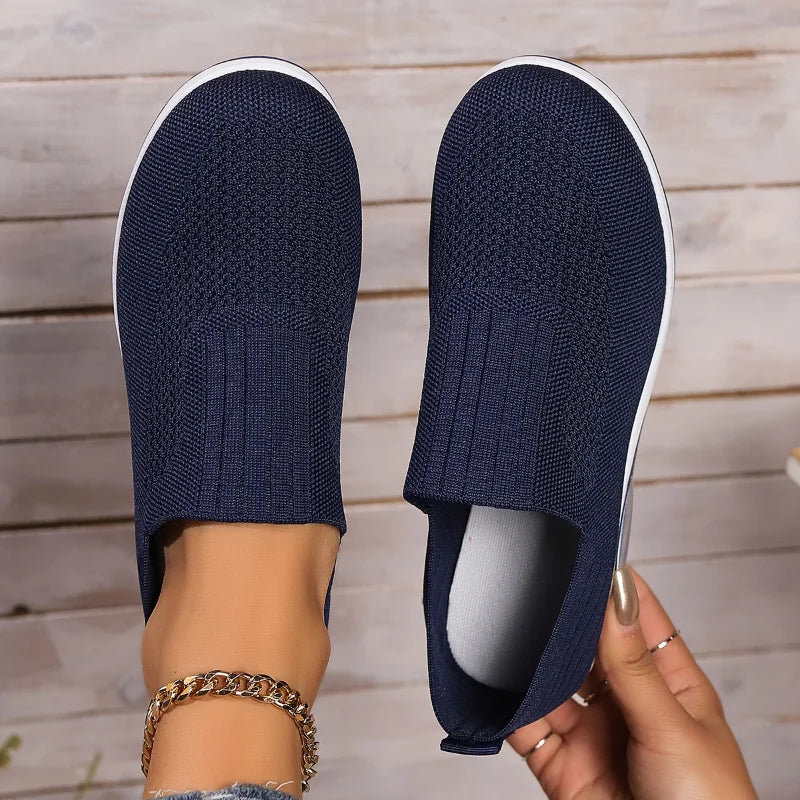 Breathable Knit Cushioned Slip-On Sneakers