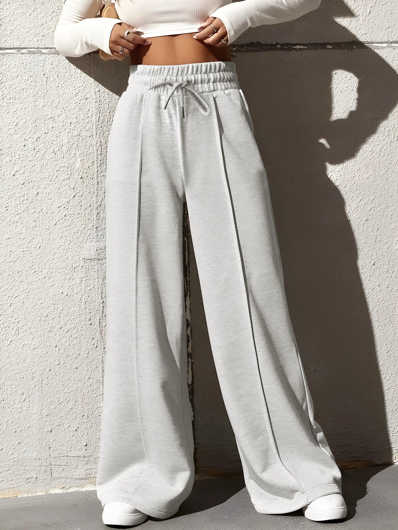 Women's high waist wide leg trousers korean style