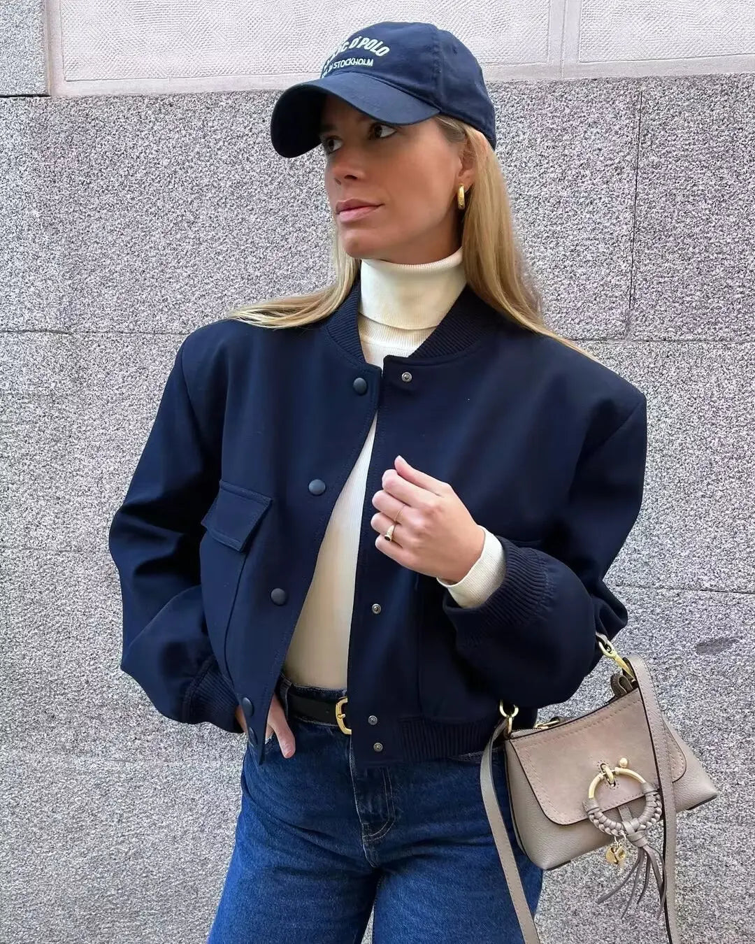 Women's french style autumn pilot jacket
