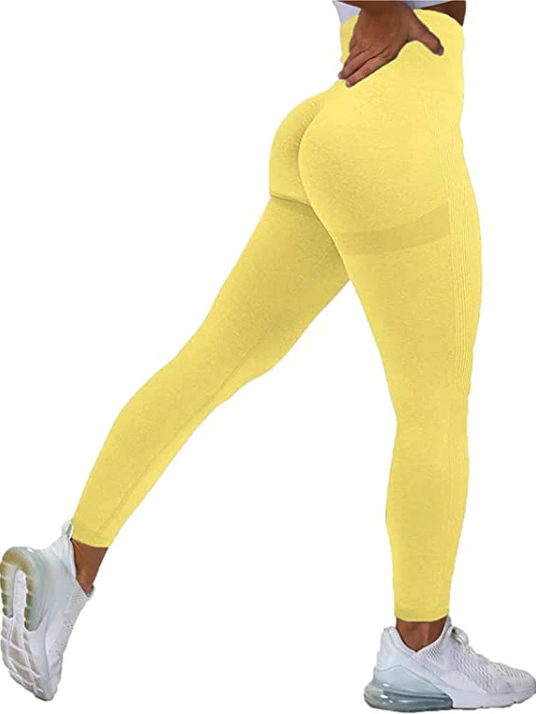 Women's seamless high-waist leggings and long sleeve activewear set