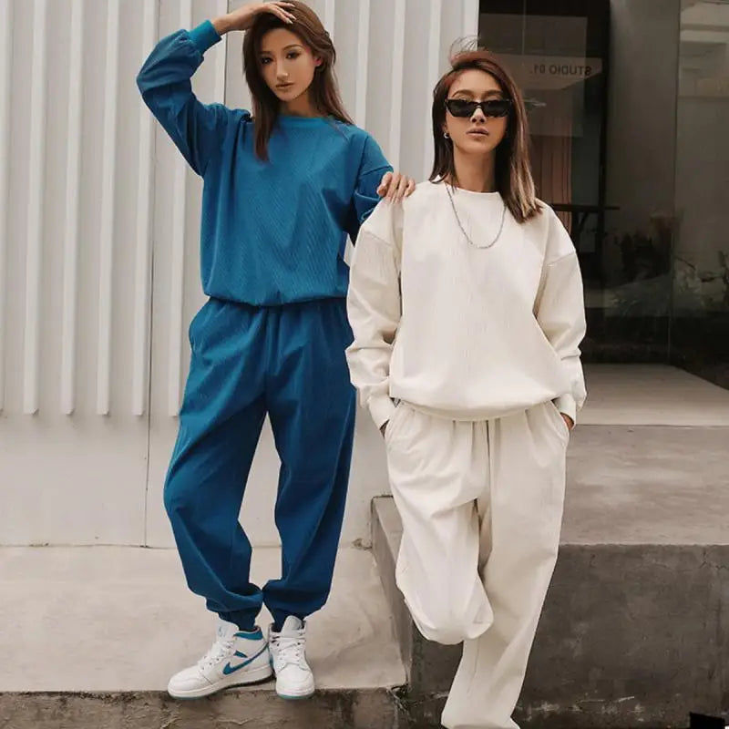 Women's casual athleisure sweater and matching pants set